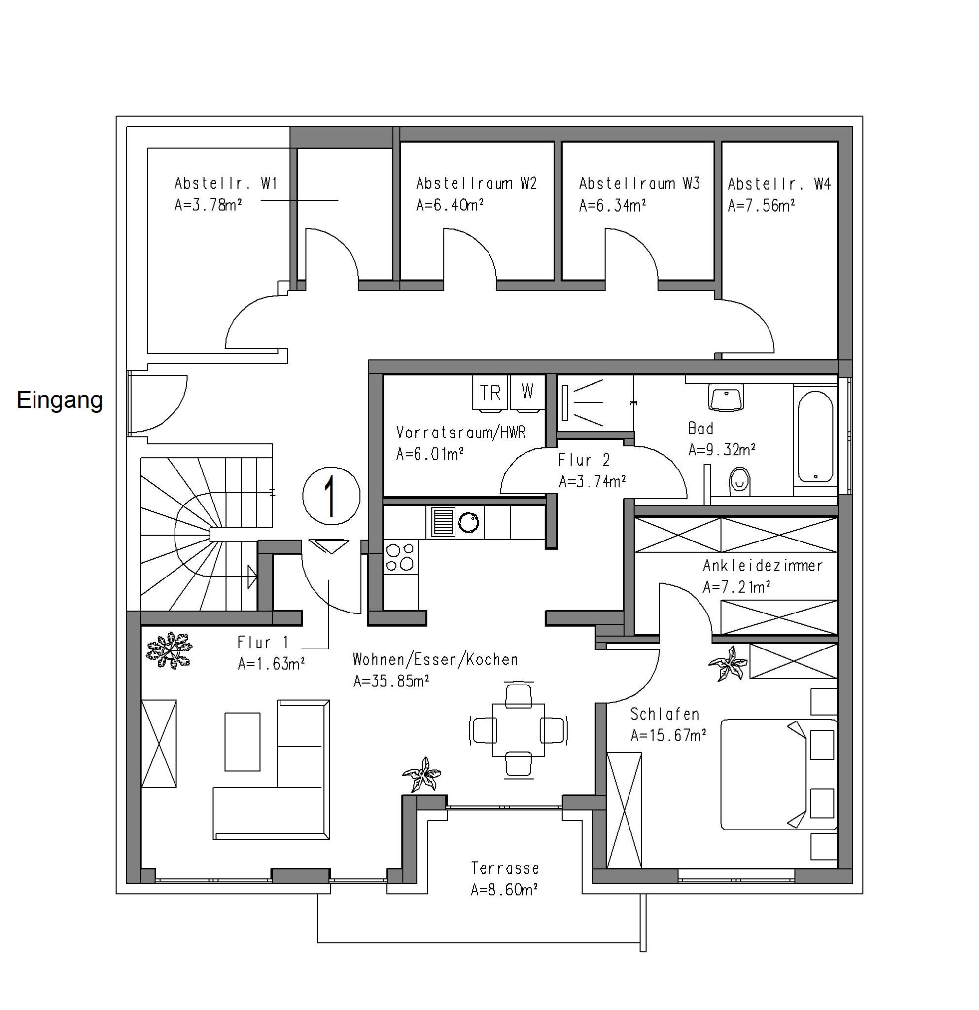 KG - Wohnung 1 und Abstellräume